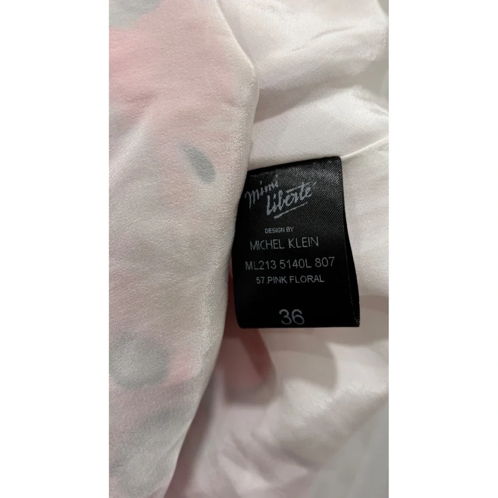 Mimi Liberte Michel Klein Pink Floral Silk Maxi Skirt Smocked Tiered Size 36 NEW